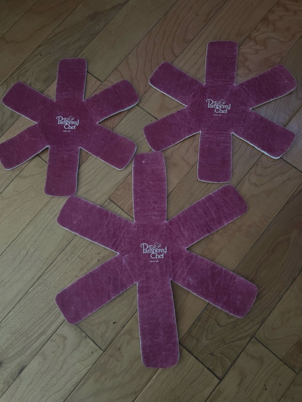 Pampered Chef Burgundy Pan Protectors Set of 3